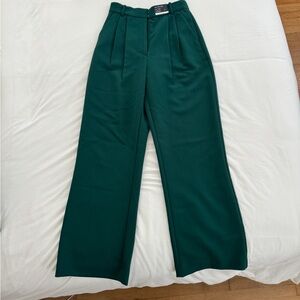 Abercrombie & Fitch Dark Green Wide Leg Highwaisted Curve Love Tailored Pant